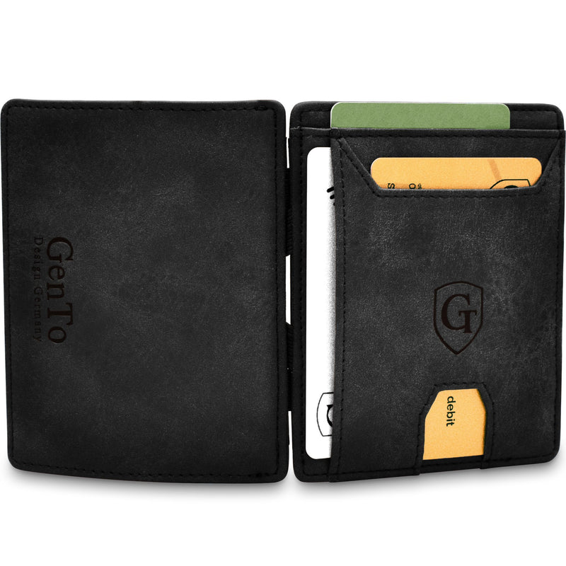 FLAPLET I Magic Wallet Magic Wallet Groß | mit Druckknopf Schwarz soft 