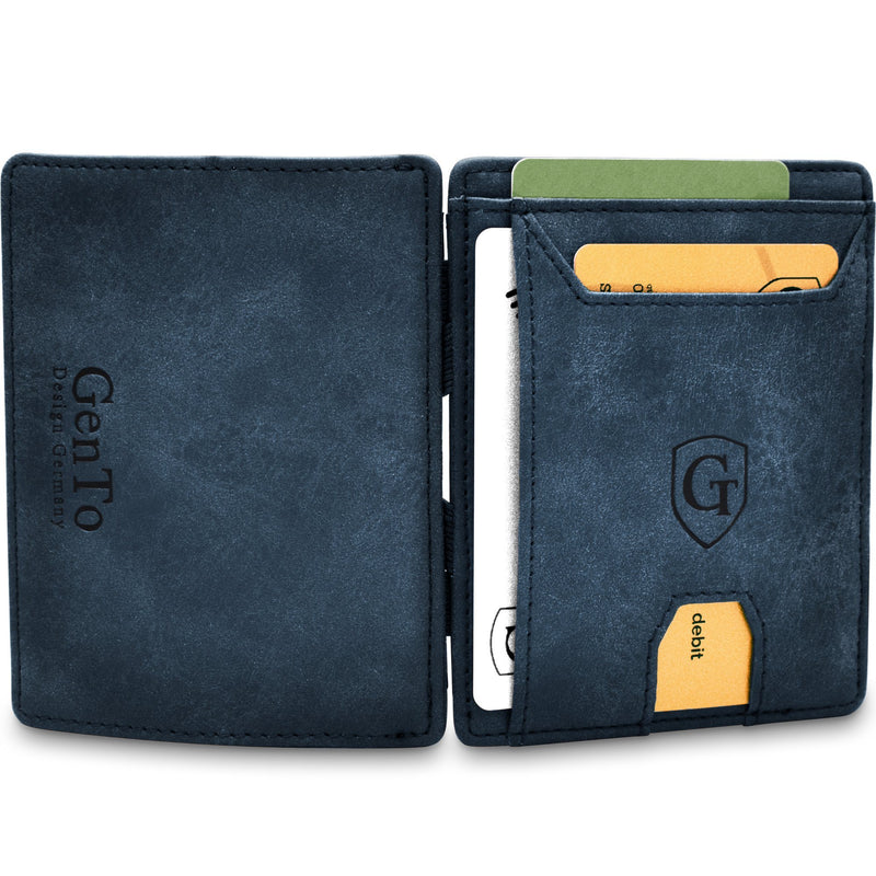 FLAPLET I Magic Wallet Magic Wallet Groß | mit Druckknopf Marineblau soft 