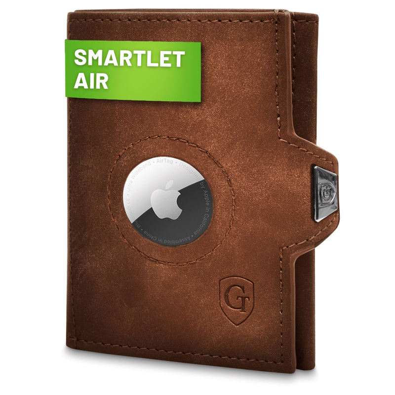 SMARTLET AIR Kartenetui Kartenetui Kompakt | mit Reißverschluss Dunkelbraun soft 